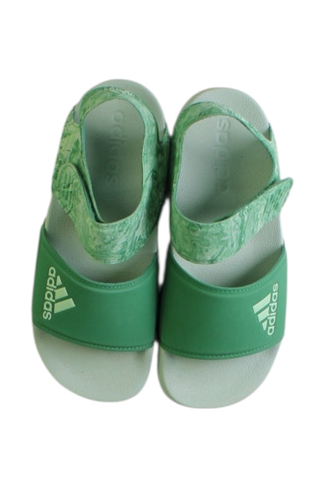 A Green Sandals from Adidas in size 7Y for girl. (Back View)