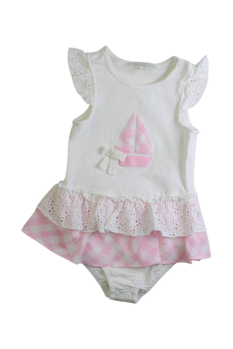 A Pink Sleeveless Bodysuits from Nicholas & Bears in size 3-6M for girl. (Front View)