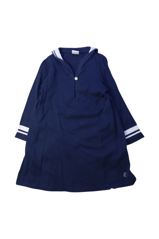 A Navy Long Sleeve Dresses from Petit Bateau in size 2T for girl. (Front View)