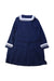 A Navy Long Sleeve Dresses from Petit Bateau in size 2T for girl. (Back View)