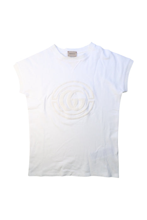 A White Short Sleeve T Shirts from Gucci in size 12Y for girl. (Front View)