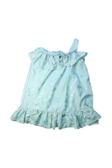 A Green Sleeveless Dresses from Monsoon in size 5T for girl. (Front View)