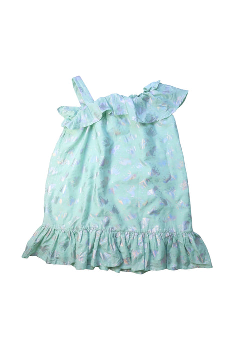 A Green Sleeveless Dresses from Monsoon in size 5T for girl. (Back View)