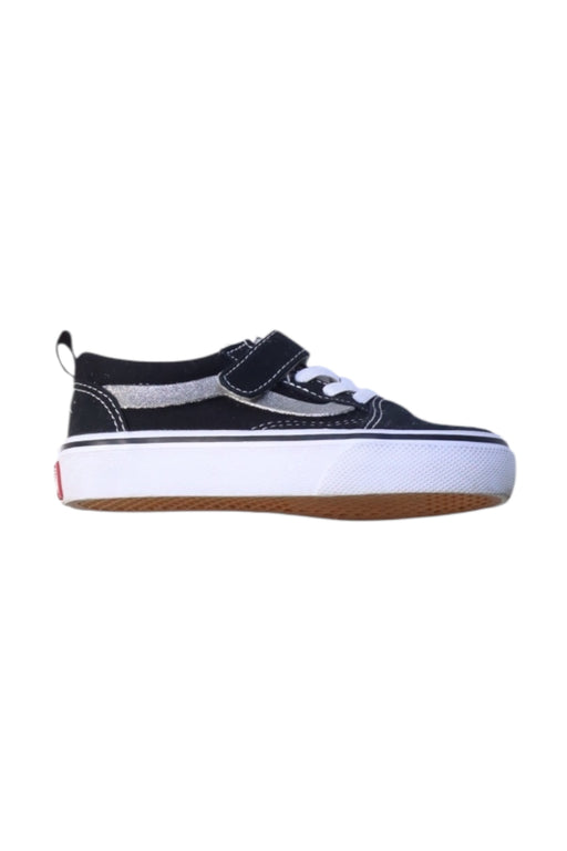 A Black Sneakers from Vans in size 4T for neutral. (Front View)
