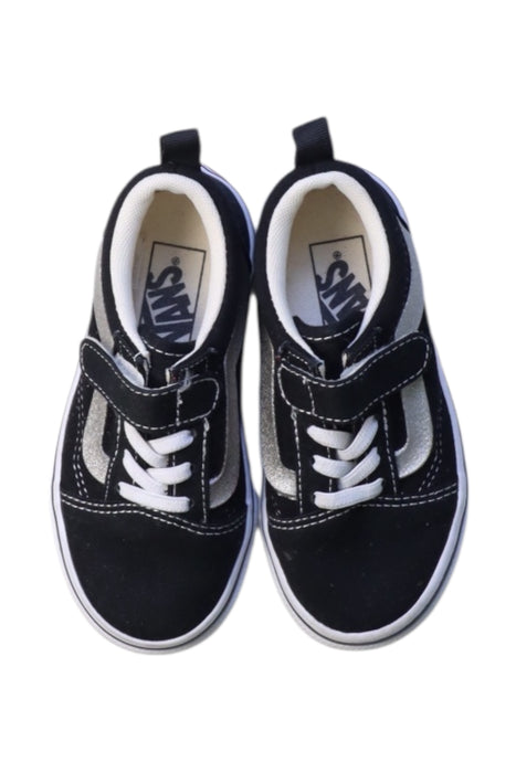 A Black Sneakers from Vans in size 4T for neutral. (Back View)
