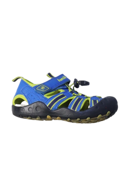 A Blue Sandals from Kamik in size 5T for neutral. (Front View)