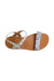 A Brown Sandals from Pom d’Api in size 9Y for girl. (Front View)