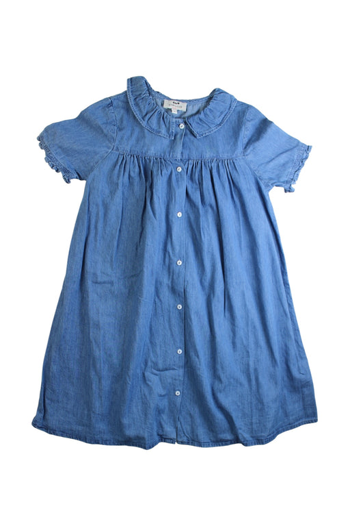 A Blue Short Sleeve Dresses from Cyrillus in size 8Y for girl. (Front View)