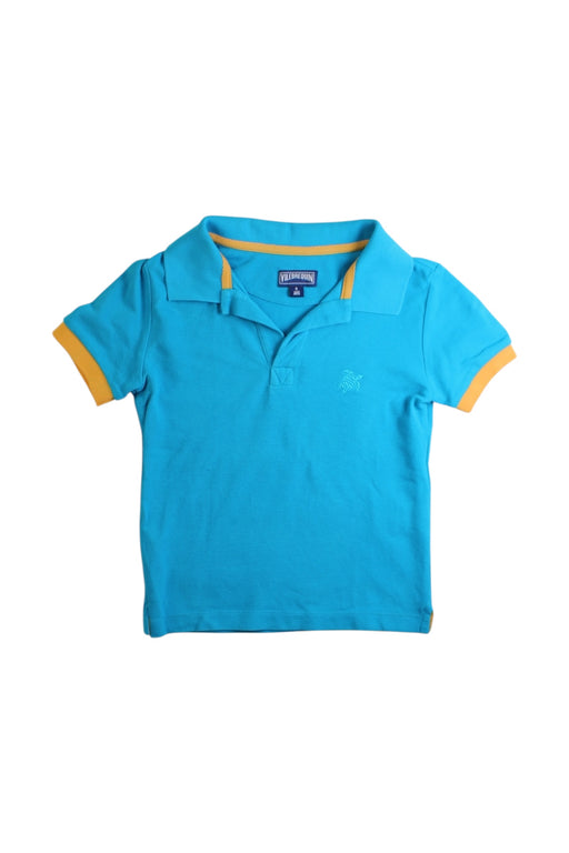 A Blue Short Sleeve Polos from Vilebrequin in size 6T for boy. (Front View)