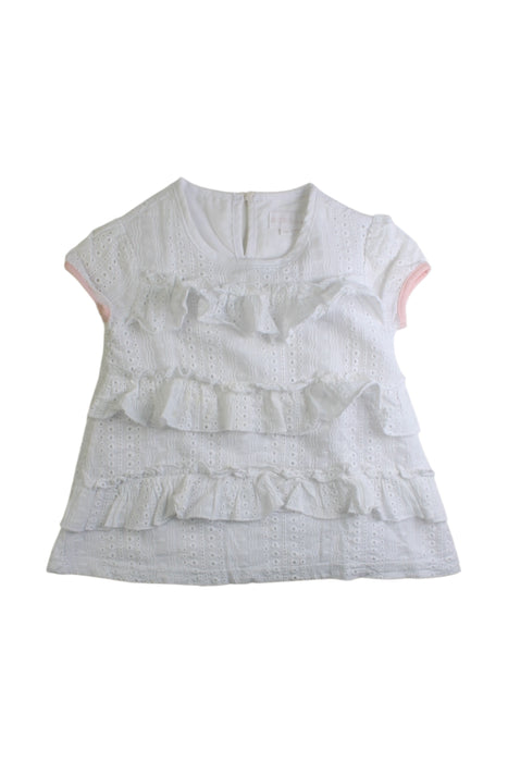 A White Short Sleeve Dresses from BCBG in size 2T for girl. (Front View)