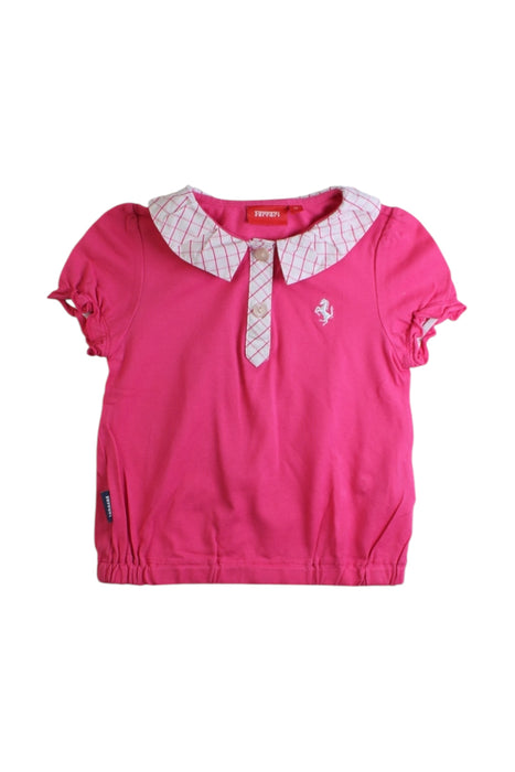 A Pink Short Sleeve Tops from Ferrari in size 2T for girl. (Front View)