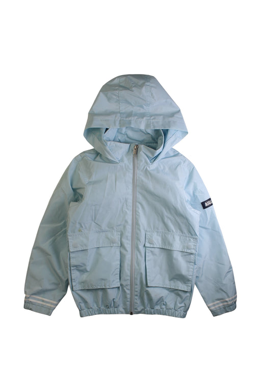 A Blue Rain Jackets from Aigle in size 8Y for neutral. (Front View)