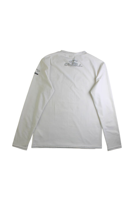 A White Rash Guards from O'Neill in size 14Y for boy. (Back View)