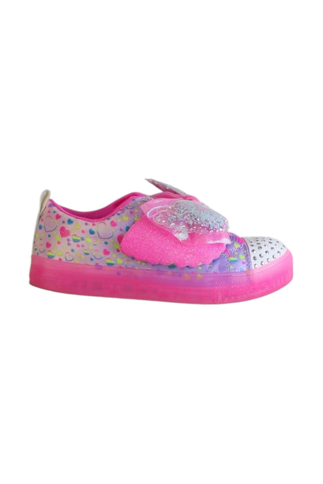 A Pink Sneakers from Skechers in size 10Y for girl. (Front View)