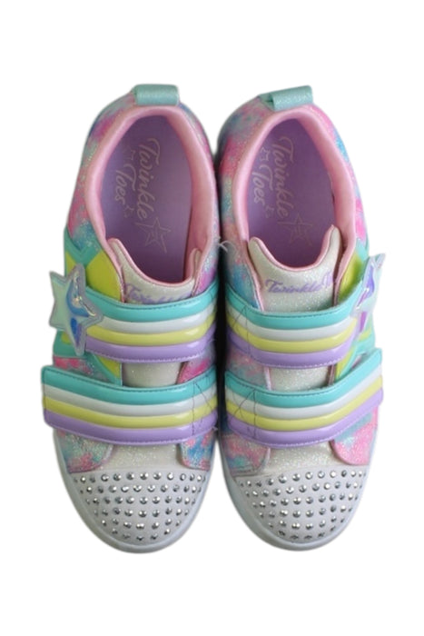A Multicolour Sneakers from Skechers in size 10Y for girl. (Back View)