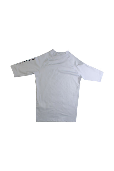 A White Rash Guards from Roxy in size 8Y for girl. (Back View)