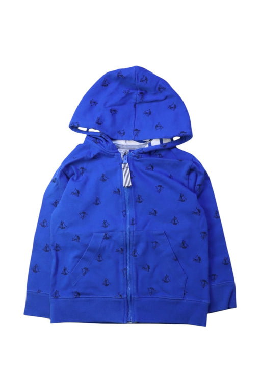 A Blue Hooded Sweatshirts from Petit Bateau in size 4T for boy. (Front View)