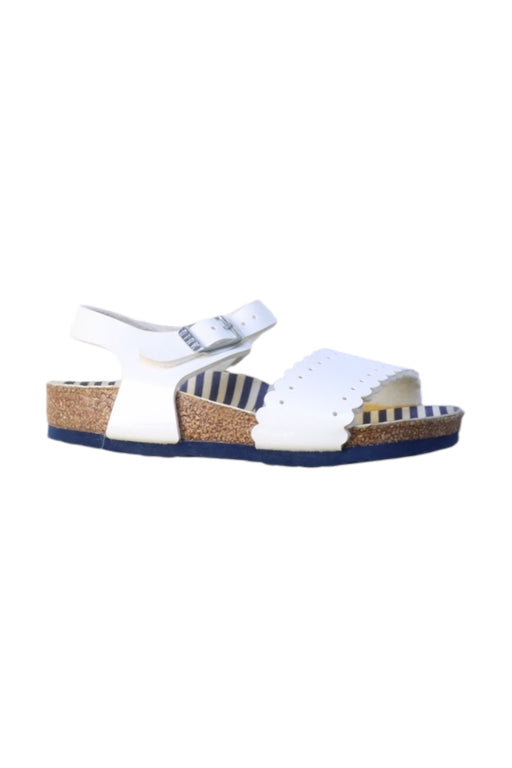 A White Sandals from Birkenstock in size 4T for girl. (Front View)