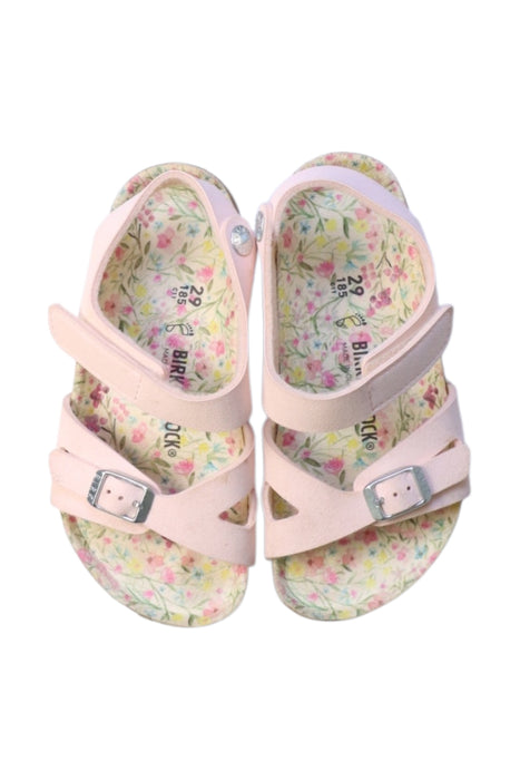 A Pink Sandals from Birkenstock in size 5T for girl. (Back View)