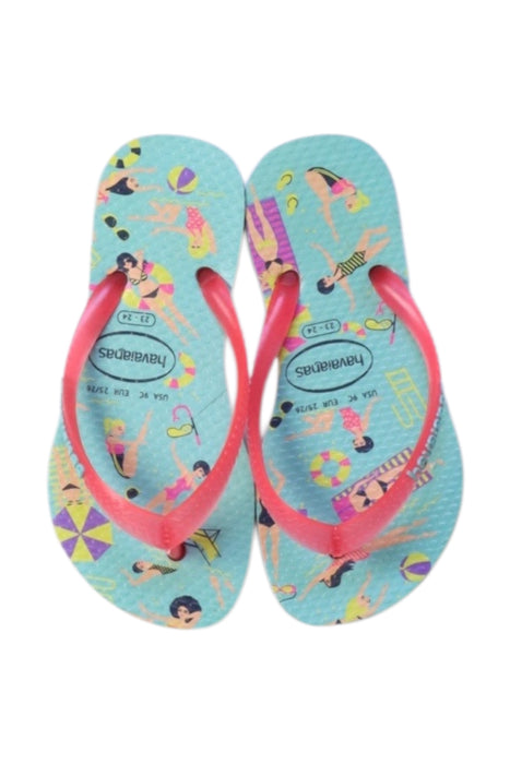 A Multicolour Flip Flops from Havaianas in size 3T for girl. (Back View)