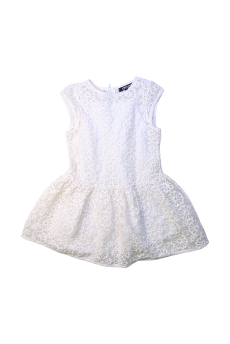 A White Sleeveless Dresses from DKNY in size 4T for girl. (Front View)