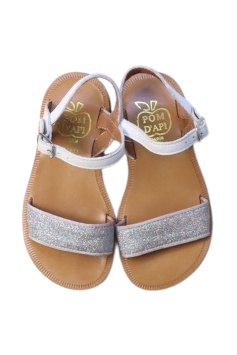 A White Sandals from Pom d’Api in size 4T for girl. (Back View)