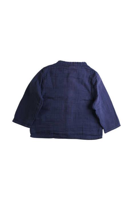A Navy Long Sleeve Shirts from Petit Bateau in size 12-18M for neutral. (Back View)