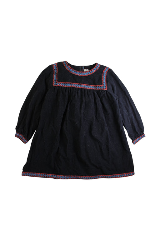 A Black Long Sleeve Dresses from Bonton in size 6T for girl. (Front View)