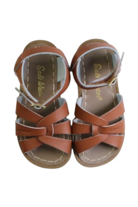 A Brown Sandals from Salt-Water in size 3T for girl. (Back View)