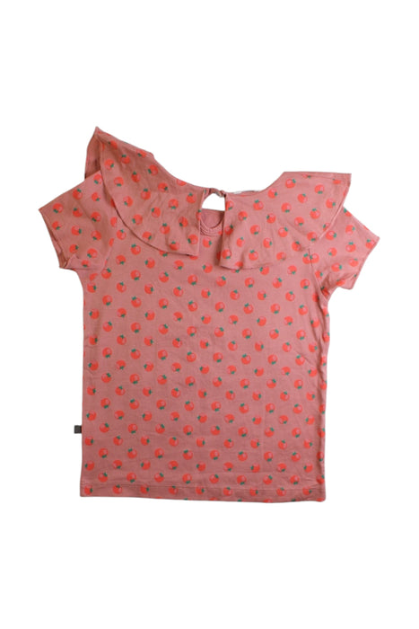 A Peach Short Sleeve Tops from Oeuf in size 4T for girl. (Back View)
