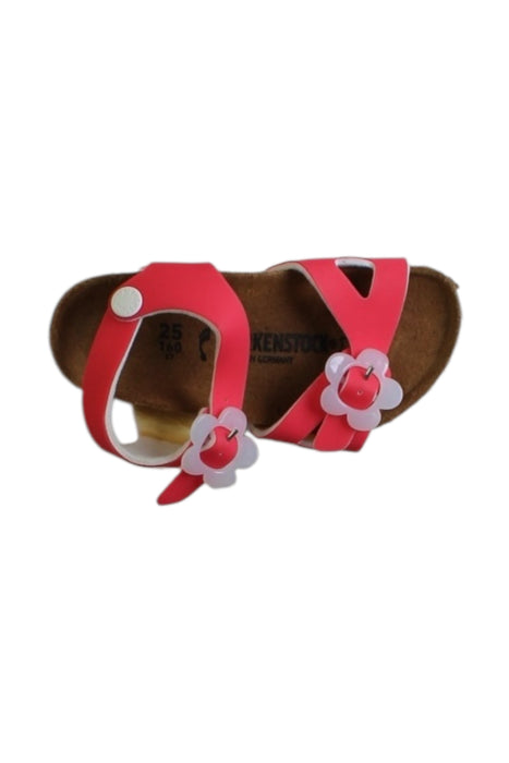 A Pink Sandals from Birkenstock in size 3T for girl. (Front View)
