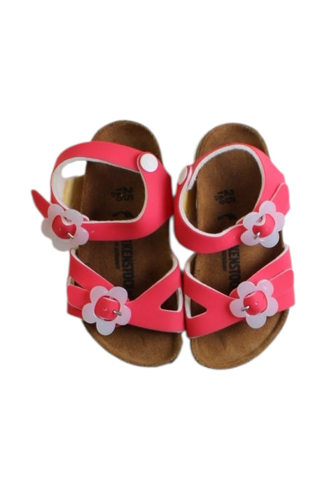 A Pink Sandals from Birkenstock in size 3T for girl. (Back View)