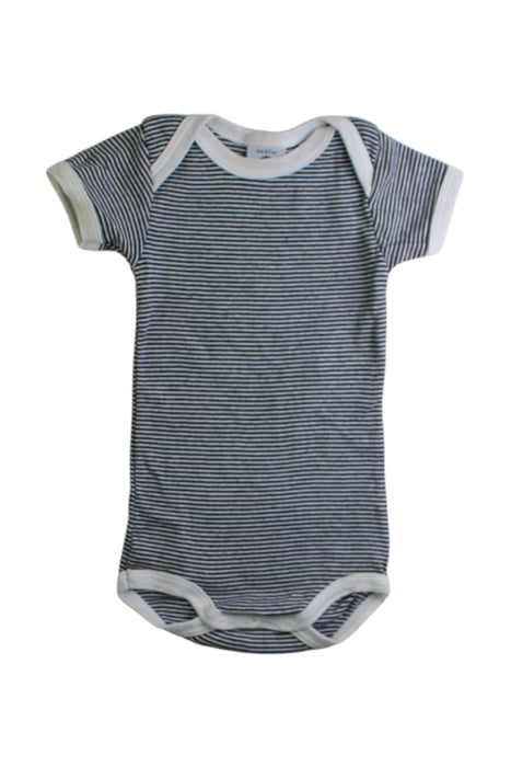 A Navy Short Sleeve Bodysuits from Petit Bateau in size 3-6M for boy. (Front View)