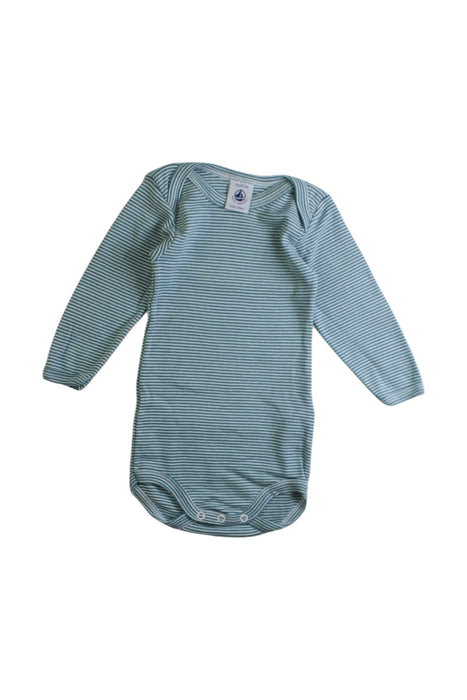 A Blue Long Sleeve Bodysuits from Petit Bateau in size 3-6M for boy. (Front View)