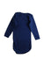 A Navy Long Sleeve Bodysuits from Petit Bateau in size 3-6M for boy. (Back View)