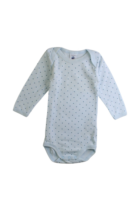 A Blue Long Sleeve Bodysuits from Petit Bateau in size 3-6M for boy. (Front View)