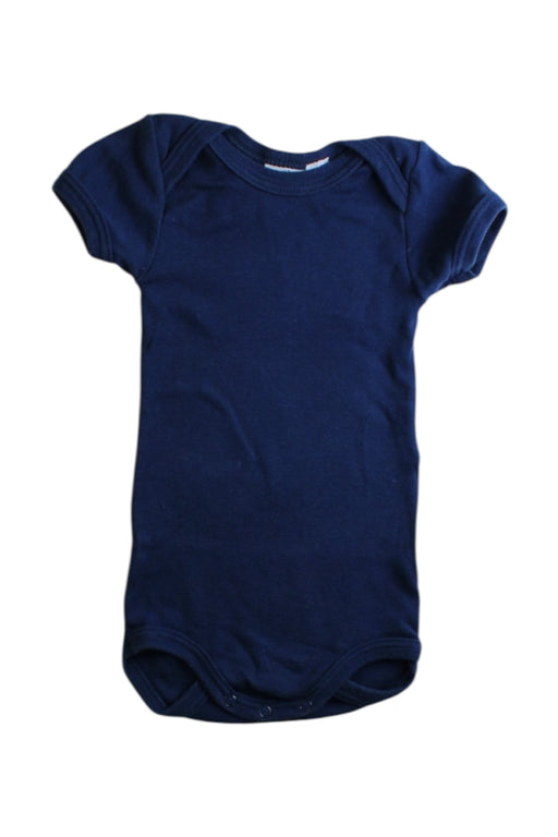 A Navy Short Sleeve Bodysuits from Petit Bateau in size 3-6M for boy. (Front View)