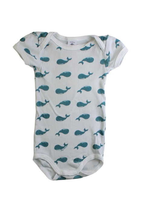 A Blue Sleeveless Bodysuits from Petit Bateau in size 3-6M for boy. (Front View)