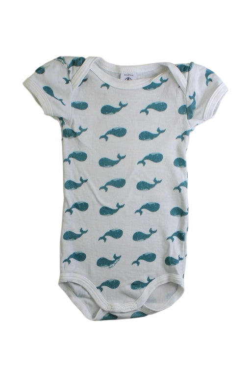 A Blue Sleeveless Bodysuits from Petit Bateau in size 3-6M for boy. (Front View)