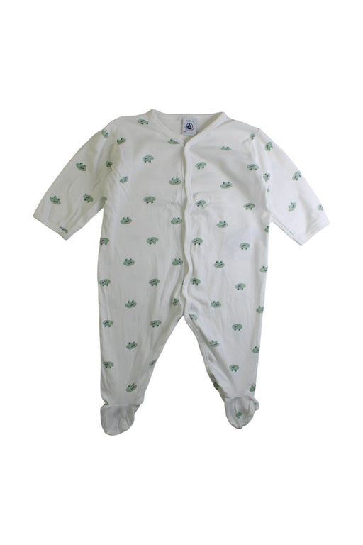 A White Onesies from Petit Bateau in size 3-6M for boy. (Front View)