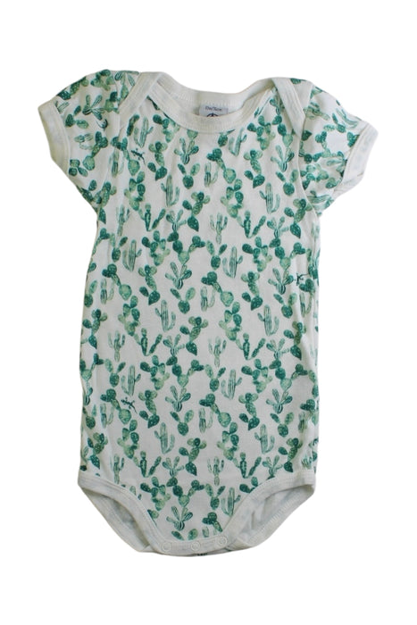 A Green Short Sleeve Bodysuits from Petit Bateau in size 6-12M for boy. (Front View)