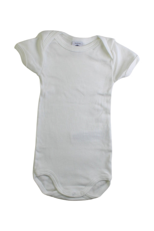 A White Short Sleeve Bodysuits from Petit Bateau in size 3-6M for neutral. (Front View)