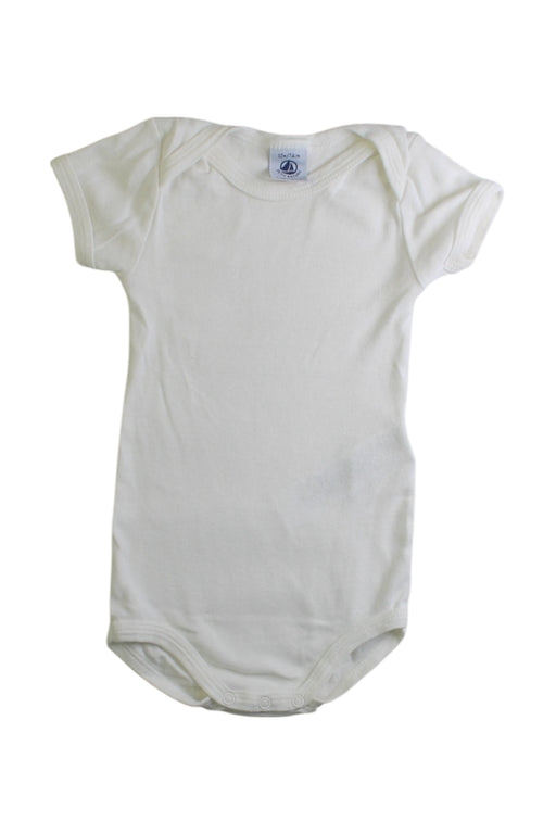 A White Short Sleeve Bodysuits from Petit Bateau in size 6-12M for neutral. (Front View)