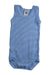 A Blue Sleeveless Bodysuits from Petit Bateau in size 3-6M for boy. (Front View)