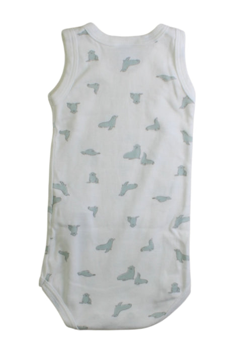 A White Sleeveless Bodysuits from Petit Bateau in size 3-6M for boy. (Back View)