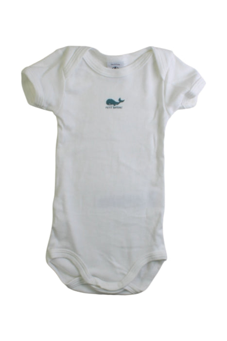 A White Sleeveless Bodysuits from Petit Bateau in size 3-6M for boy. (Front View)