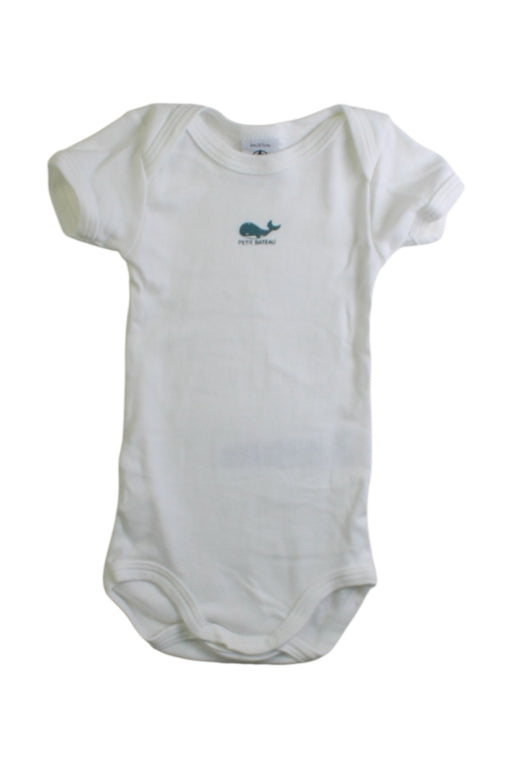 A White Sleeveless Bodysuits from Petit Bateau in size 3-6M for boy. (Front View)