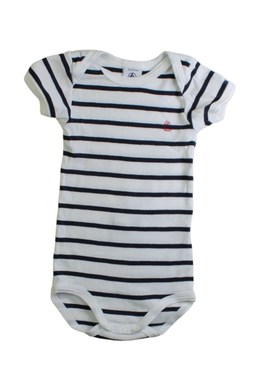 A White Short Sleeve Bodysuits from Petit Bateau in size 3-6M for boy. (Front View)