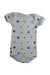 A Grey Short Sleeve Bodysuits from Petit Bateau in size 3-6M for boy. (Front View)