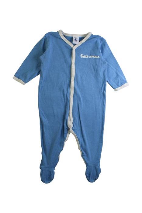 A Blue Onesies from Petit Bateau in size 3-6M for boy. (Front View)
